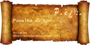 Pavelka Ákos névjegykártya