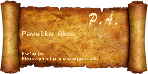 Pavelka Ákos névjegykártya